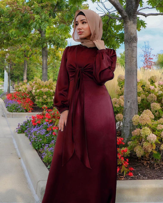 Vestido Hijab de satén