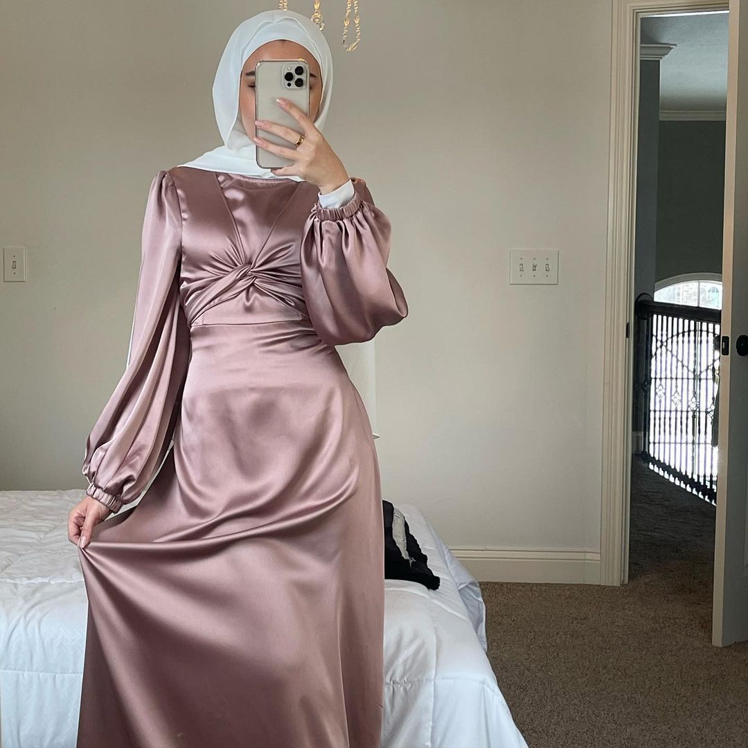 Vestido Hijab de satén